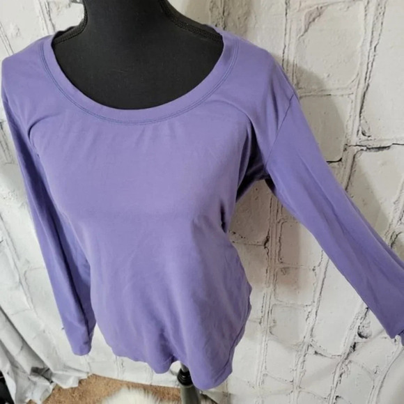 ATHLETA Purple Long Sleeve Athletic Top Long Sleeve Workout Shirt Sold Stretch L - Picture 2 of 6